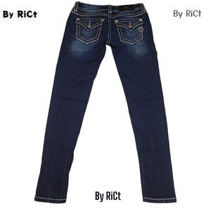 Miss Me Skinny Signature Women's Jeans Size 27x30 Embroidered Low Rise Stretch